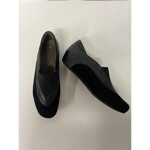 Earthies Ferro Black Slip On Shoes Leather Suede 9.5b